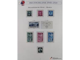 1945/53, ungebrauchte und postfrische Sammlung Zonen mit besseren und kpl. Ausgaben. Dabei u.a. Frz. Zone in den Hauptnummern