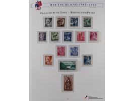 1945/53, ungebrauchte und postfrische Sammlung Zonen mit besseren und kpl. Ausgaben. Dabei u.a. Frz. Zone in den Hauptnummern