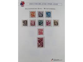 1945/53, ungebrauchte und postfrische Sammlung Zonen mit besseren und kpl. Ausgaben. Dabei u.a. Frz. Zone in den Hauptnummern