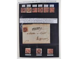 1849/1920, meist gestempelte Sammlung und 18 Briefe und Karten, ab Mi.-Nr. 1Ia, 1Ia PF X, 1IIa (2), 1Ia PF VII auf Brief, 3-7