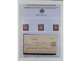 1849/1920, meist gestempelte Sammlung und 18 Briefe und Karten, ab Mi.-Nr. 1Ia, 1Ia PF X, 1IIa (2), 1Ia PF VII auf Brief, 3-7