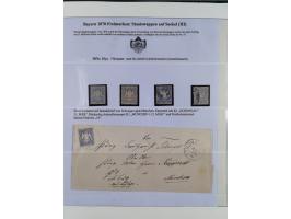 1849/1920, meist gestempelte Sammlung und 18 Briefe und Karten, ab Mi.-Nr. 1Ia, 1Ia PF X, 1IIa (2), 1Ia PF VII auf Brief, 3-7