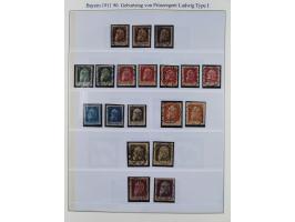 1849/1920, meist gestempelte Sammlung und 18 Briefe und Karten, ab Mi.-Nr. 1Ia, 1Ia PF X, 1IIa (2), 1Ia PF VII auf Brief, 3-7