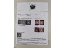 1850/66, reichhaltige gestempelte Sammlung und 26 Briefe und Posteinlieferungsscheine, dabei Mi.-Nr. 1a und 2b gestempelt, 1a