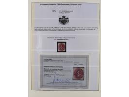 1850/66, reichhaltige gestempelte Sammlung und 26 Briefe und Posteinlieferungsscheine, dabei Mi.-Nr. 1a und 2b gestempelt, 1a