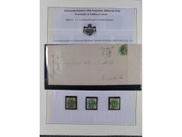 1850/66, reichhaltige gestempelte Sammlung und 26 Briefe und Posteinlieferungsscheine, dabei Mi.-Nr. 1a und 2b gestempelt, 1a