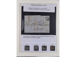 1850/66, reichhaltige gestempelte Sammlung und 26 Briefe und Posteinlieferungsscheine, dabei Mi.-Nr. 1a und 2b gestempelt, 1a