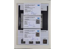 1850/66, reichhaltige gestempelte Sammlung und 26 Briefe und Posteinlieferungsscheine, dabei Mi.-Nr. 1a und 2b gestempelt, 1a