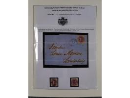 1850/66, reichhaltige gestempelte Sammlung und 26 Briefe und Posteinlieferungsscheine, dabei Mi.-Nr. 1a und 2b gestempelt, 1a