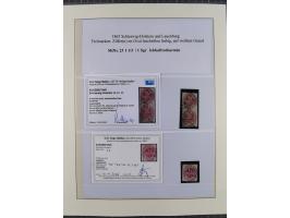 1850/66, reichhaltige gestempelte Sammlung und 26 Briefe und Posteinlieferungsscheine, dabei Mi.-Nr. 1a und 2b gestempelt, 1a