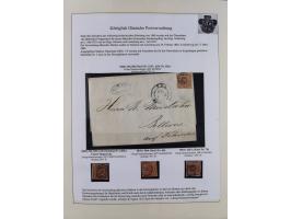 1850/66, reichhaltige gestempelte Sammlung und 26 Briefe und Posteinlieferungsscheine, dabei Mi.-Nr. 1a und 2b gestempelt, 1a