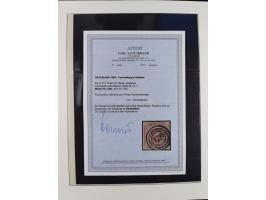 1850/66, reichhaltige gestempelte Sammlung und 26 Briefe und Posteinlieferungsscheine, dabei Mi.-Nr. 1a und 2b gestempelt, 1a