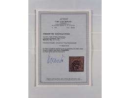 1850/66, reichhaltige gestempelte Sammlung und 26 Briefe und Posteinlieferungsscheine, dabei Mi.-Nr. 1a und 2b gestempelt, 1a