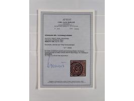 1850/66, reichhaltige gestempelte Sammlung und 26 Briefe und Posteinlieferungsscheine, dabei Mi.-Nr. 1a und 2b gestempelt, 1a