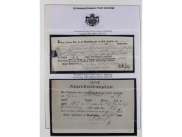 1850/66, reichhaltige gestempelte Sammlung und 26 Briefe und Posteinlieferungsscheine, dabei Mi.-Nr. 1a und 2b gestempelt, 1a