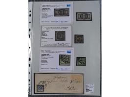 1849/70 (ca.), meist gestempelte kleine Partie im Ordner, überwiegend Bayern mit u.a. 1 IIa, 4 I/III, 8II, Wappen-Brief in di
