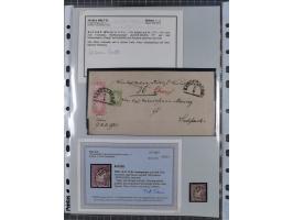 1849/70 (ca.), meist gestempelte kleine Partie im Ordner, überwiegend Bayern mit u.a. 1 IIa, 4 I/III, 8II, Wappen-Brief in di