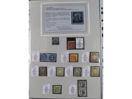 1849/70 (ca.), meist gestempelte kleine Partie im Ordner, überwiegend Bayern mit u.a. 1 IIa, 4 I/III, 8II, Wappen-Brief in di