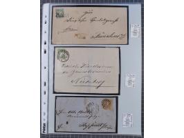 1849/70 (ca.), meist gestempelte kleine Partie im Ordner, überwiegend Bayern mit u.a. 1 IIa, 4 I/III, 8II, Wappen-Brief in di