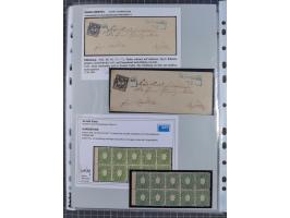 1849/70 (ca.), meist gestempelte kleine Partie im Ordner, überwiegend Bayern mit u.a. 1 IIa, 4 I/III, 8II, Wappen-Brief in di