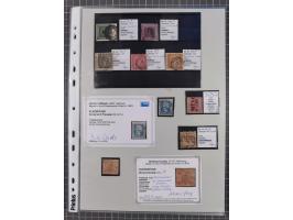 1849/70 (ca.), meist gestempelte kleine Partie im Ordner, überwiegend Bayern mit u.a. 1 IIa, 4 I/III, 8II, Wappen-Brief in di