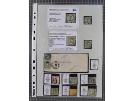 1849/70 (ca.), meist gestempelte kleine Partie im Ordner, überwiegend Bayern mit u.a. 1 IIa, 4 I/III, 8II, Wappen-Brief in di