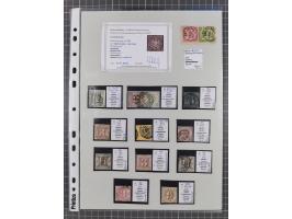 1849/70 (ca.), meist gestempelte kleine Partie im Ordner, überwiegend Bayern mit u.a. 1 IIa, 4 I/III, 8II, Wappen-Brief in di