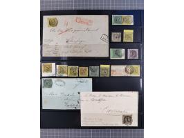 1849/70 (ca.), ungebrauchte und gestempelte reichhaltige Partie im Steckalbum, dabei viele bessere Werte, schöne Briefstücke 