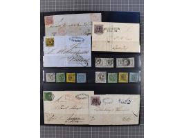 1849/70 (ca.), ungebrauchte und gestempelte reichhaltige Partie im Steckalbum, dabei viele bessere Werte, schöne Briefstücke 