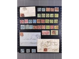 1849/70 (ca.), ungebrauchte und gestempelte reichhaltige Partie im Steckalbum, dabei viele bessere Werte, schöne Briefstücke 