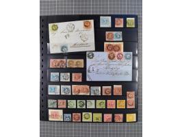 1849/70 (ca.), ungebrauchte und gestempelte reichhaltige Partie im Steckalbum, dabei viele bessere Werte, schöne Briefstücke 