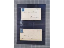 1850/71, ungebrauchter und gestempelte aber Sammlungsbestand in 2 Karteikästen, dabei auch viele Briefe, farbige Stempel, Ein