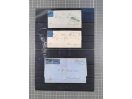1850/71, ungebrauchter und gestempelte aber Sammlungsbestand in 2 Karteikästen, dabei auch viele Briefe, farbige Stempel, Ein