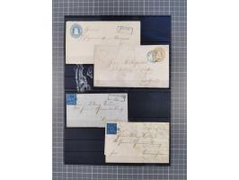1850/71, ungebrauchter und gestempelte aber Sammlungsbestand in 2 Karteikästen, dabei auch viele Briefe, farbige Stempel, Ein