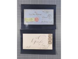 1850/71, ungebrauchter und gestempelte aber Sammlungsbestand in 2 Karteikästen, dabei auch viele Briefe, farbige Stempel, Ein