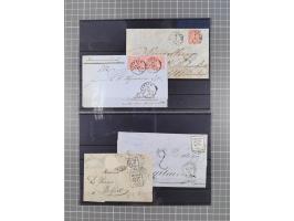 1850/71, ungebrauchter und gestempelte aber Sammlungsbestand in 2 Karteikästen, dabei auch viele Briefe, farbige Stempel, Ein