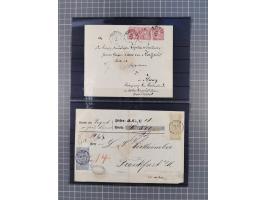 1850/71, ungebrauchter und gestempelte aber Sammlungsbestand in 2 Karteikästen, dabei auch viele Briefe, farbige Stempel, Ein