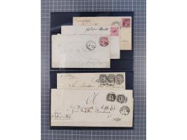 1850/71, ungebrauchter und gestempelte aber Sammlungsbestand in 2 Karteikästen, dabei auch viele Briefe, farbige Stempel, Ein