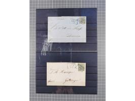1850/71, ungebrauchter und gestempelte aber Sammlungsbestand in 2 Karteikästen, dabei auch viele Briefe, farbige Stempel, Ein
