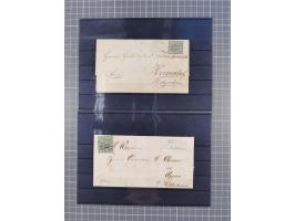 1850/71, ungebrauchter und gestempelte aber Sammlungsbestand in 2 Karteikästen, dabei auch viele Briefe, farbige Stempel, Ein