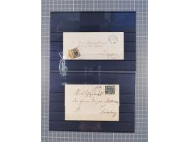 1850/71, ungebrauchter und gestempelte aber Sammlungsbestand in 2 Karteikästen, dabei auch viele Briefe, farbige Stempel, Ein