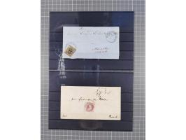 1850/71, ungebrauchter und gestempelte aber Sammlungsbestand in 2 Karteikästen, dabei auch viele Briefe, farbige Stempel, Ein