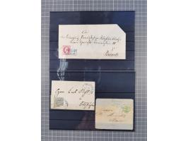 1850/71, ungebrauchter und gestempelte aber Sammlungsbestand in 2 Karteikästen, dabei auch viele Briefe, farbige Stempel, Ein