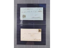 1850/71, ungebrauchter und gestempelte aber Sammlungsbestand in 2 Karteikästen, dabei auch viele Briefe, farbige Stempel, Ein