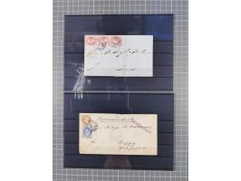 1850/71, ungebrauchter und gestempelte aber Sammlungsbestand in 2 Karteikästen, dabei auch viele Briefe, farbige Stempel, Ein
