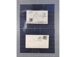 1850/71, ungebrauchter und gestempelte aber Sammlungsbestand in 2 Karteikästen, dabei auch viele Briefe, farbige Stempel, Ein