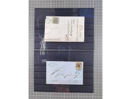1850/71, ungebrauchter und gestempelte aber Sammlungsbestand in 2 Karteikästen, dabei auch viele Briefe, farbige Stempel, Ein