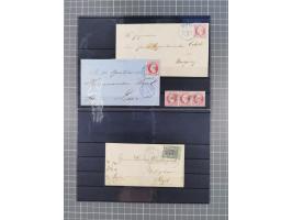 1850/71, ungebrauchter und gestempelte aber Sammlungsbestand in 2 Karteikästen, dabei auch viele Briefe, farbige Stempel, Ein