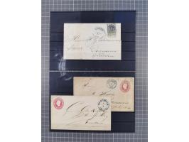 1850/71, ungebrauchter und gestempelte aber Sammlungsbestand in 2 Karteikästen, dabei auch viele Briefe, farbige Stempel, Ein