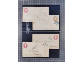 1850/71, ungebrauchter und gestempelte aber Sammlungsbestand in 2 Karteikästen, dabei auch viele Briefe, farbige Stempel, Ein